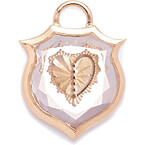 Foundrae Heart Sealed Gemstone Crest Rose Gold