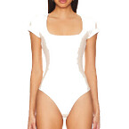 Free People Square Neck Bodysuit in Pale Pink