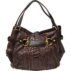 Gucci Brown Python Leather Horsebit Jockey Tote