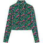 Gucci Floral Print Shirt and Bra Set in Floral Print Turquoise and Multicolor Silk