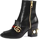 Gucci Peyton Pearl Mid-Heel Ankle Boots
