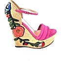 Gucci Pink Suede Ophelia Espadrille Platform Wedges