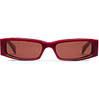 Gucci Rectangular Frame Sunglasses in Rosso Ancora Red