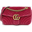 Gucci Velvet Matelasse Small Gg Marmont Shoulder Bag Light Raspberry Rose