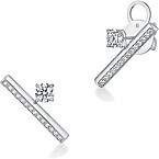 Hearts on Fire Barre Floating Single Diamond Pave Climber Earrings