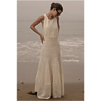 Heidi Merrick Windsor Dress in Ivory Silk Noil