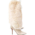 Helmut Lang Fur Trimmed Stiletto Boots