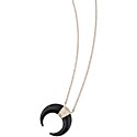 Jacquie Aiche Double Bone Diamond Horn Necklace in Black