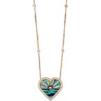 Jacquie Aiche Pave Jasper Sunshine Inlay Heart Smooth Bar Necklace