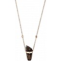 Jacquie Aiche Smoky Topaz + Rose Cut Diamond Center Pave Cap Crystal Necklace