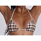 Jaded London Checked in Triangle Bikini Top