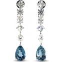 Jared Atelier Natural Blue Topaz & Diamond Drop Earrings 9-7/8 Ct Tw Platinum