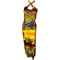 Jean Paul Gaultier Psychedelic Print Sheer Bodycon Maxi Dress