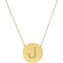Jennifer Meyer Diamond Letter Disc Necklace J