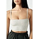 Joah Brown Cropped Cami in Pearl Grey Flexrib