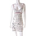 John Galliano Newspaper Print Slip Dress