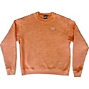 LIVINCOOL Wavy Washed Embroidered Crewneck in Orange Julius