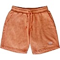 LIVINCOOL Wavy Washed Embroidered Shorts in Orange Julius