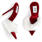 Kandeeshoes Festive Velvet Mink Mules