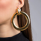 Kenneth Jay Lane Oversized Doorknocker Hoop Clip Earrings