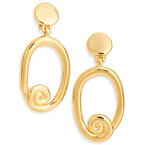Kenneth Jay Lane Vintage Swirl Circle Drop Earrings