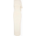 Khy Sueded Stretch Knotted Maxi Dress in Stone