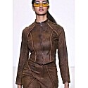 Kim Shui Brown Pleather Open Seam Moto Jacket