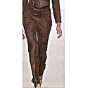 Kim Shui Brown Pleather Open Seam Pants