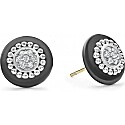 Lagos Black Caviar Ceramic Diamond Stud Earrings