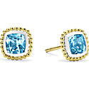 Lagos Swiss Blue Topaz Caviar Stud Earrings