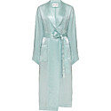 Lessless Basic Silk Robe in Blue