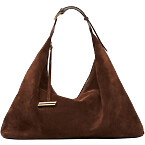 Liffner Pillow Hobo in Suede Dark Brown