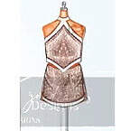 Ludovic De Saint Sernin Custom Crystal Embellished Skirt Set in Espresso (Sketch by Officialjmdesigns)