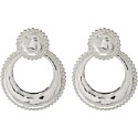 Luv AJ Dree Studded Statement Hoops in Silver