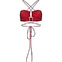 Magda Butrym Criss Cross Bandeau Top in Red
