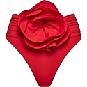 Magda Butrym High-Waisted Flower Applique Swim Bottom in Red