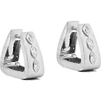 Maison H Jewels Silver Marquise Diamond Huggies