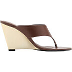 Mango Contrast Wedge Leather Sandals