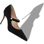 Manolo Blahnik Camparipearl Black Suede Mary Jane Pumps