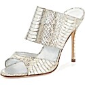 Manolo Blahnik Ripta Snake Slide Mules