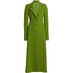 Marina Moscone Tailored Waist Wool Coat Dress