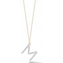 Mateo14Kt Gold Diamond Initial M Necklace
