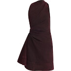 McQueen Red-Wash Denim Draped Sleeveless Mini Dress