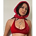 Melissa Ceciliano Red Bikini Top and Hood