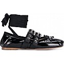 Miu Miu Buckle-Detail Lace-Up Ballerina Shoes