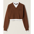 Miu Miu Cropped Cashmere V-Neck Sweater