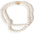 Miu Miu Metal and Pearl Necklace