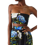 Monique Lhuillier Floral Strapless Bandeau