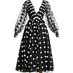Monique Lhuillier Polka Dot Tulle Flocked Dress