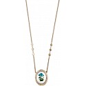 Jacquie Aiche Hand Painted Blue Mushroom on Mother of Pearl Necklace